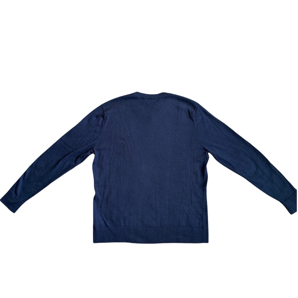 Smartwool V-Neck Sweater Mens Large Navy Blue Merino Wool Blend Excellent - Picture 2 of 8